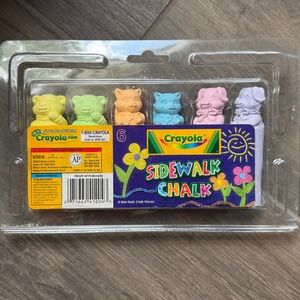 Vtg Crayola Animal Pals Sidewalk Chalk 6 Pc Sealed NOS Bear Dog Pastel Deadstock
